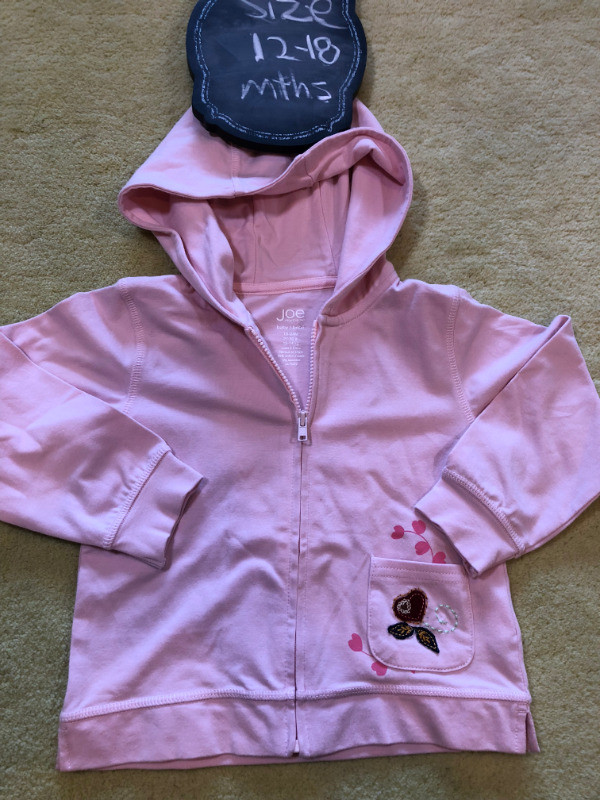 Girls Joe Fresh Pink Cotton Zip up hoodie - NWOT - 12-18 mths in Clothing - 12-18 Months in Calgary