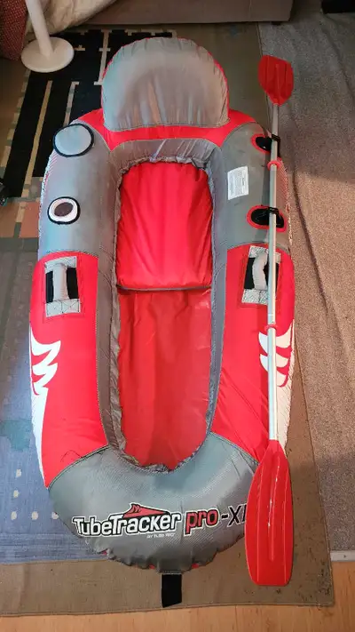 TubeTracker Pro XL Inflatable Kayak & Paddle - Used exactly 2 times and in pristine condition. - Bon...