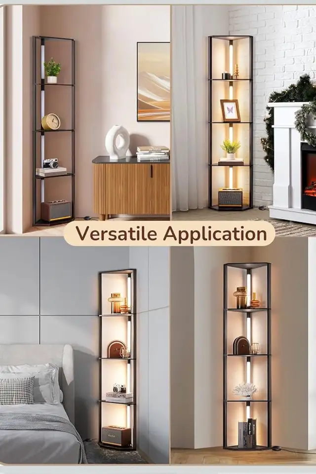 Modern LED Corner Floor Lamp with 4-Tier Shelves in Indoor Lighting & Fans in Oshawa / Durham Region - Image 7