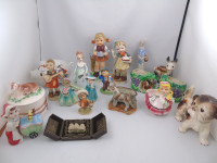 Vintage Figurines Lot Planters Cow Powder Jar LC