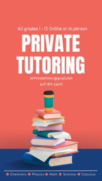 Private Tutoring Lessons [1-12] All subjects