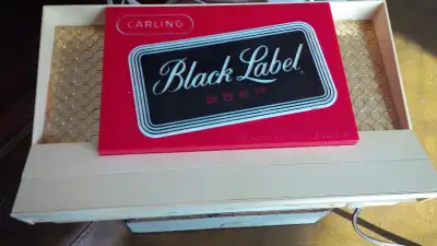 Vintage Carling Black Label Light-Up Bar Sign, Working, View more