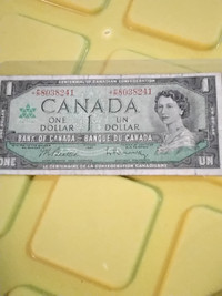 1967 Canada $1 Banknote. Centennial. Replacement Note.