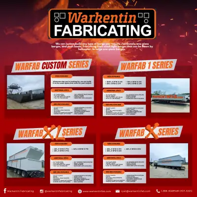 Introducing Warfab's Custom Series Barge: engineered for strength and adaptability. Constructed with...