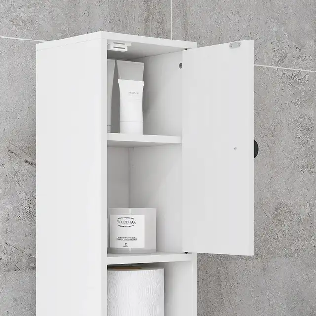 7.9" W x 7.9" D x 70.9" H, Tall Bathroom Storage Cabinet, White in Bathwares in Markham / York Region - Image 8