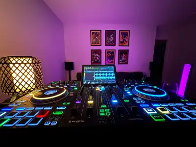Kali speakers and denon prime engine 4 dj controller, View more