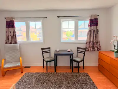 A bright, clean, and fully furnished private room on the second floor of a well-maintained home in d...