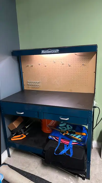 Mastercraft steel workbench in good condition. #057-0113-8 Selling due to moving. Located in Casselm...