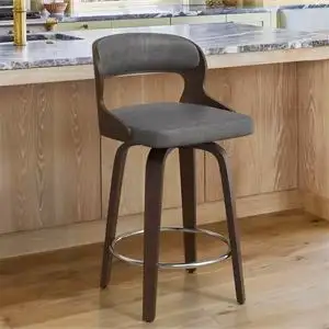 26" Grey Carylon Swivel Upholstered Counter Stool in Chairs & Recliners in City of Toronto - Image 5