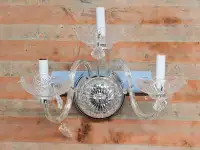 3-Light Chrome and Crystal Sconce - 1 Only - Brand New