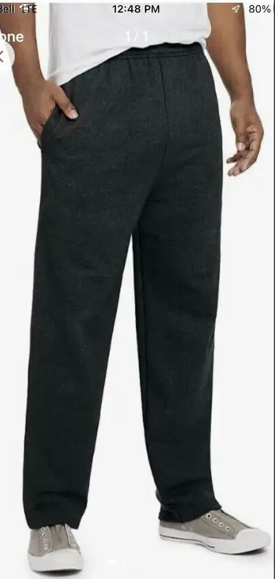 **NEW** Size Med - Men’s Hanes Jersey Knit Pants, View more