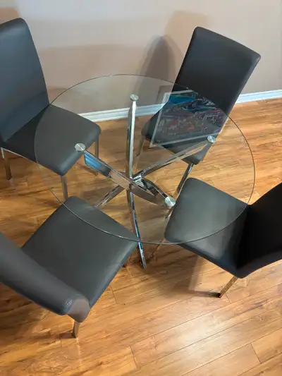 Dining set with Glass Top & 4 Chairs, View more