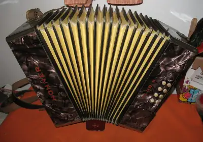 Accordion Hohner Club II  Three  Row Button Box In Key C/F, View more