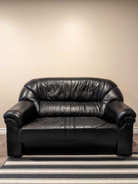  Leather Sofa Loveseat - Black