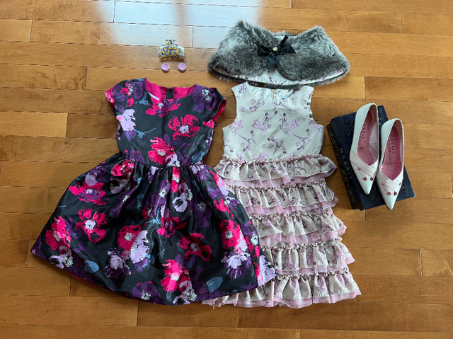 Girl party dresses (size: 6-9 years), party shoes, hair clips in Kids & Youth in Markham / York Region - Image 2