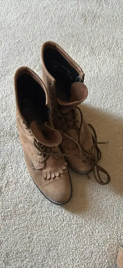Ladies Tan Ropers 8.5 size, Laredo brand came from Lammle’s., View more
