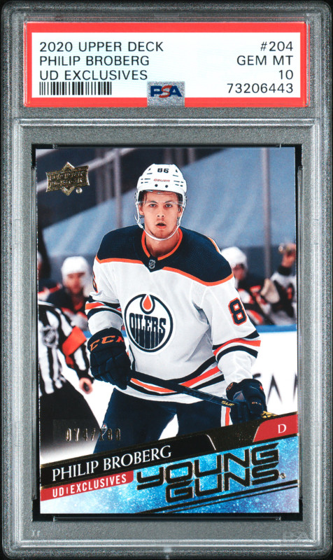 2020-21 UD PHILIP BROBERG YOUNG GUNS EXCLUSIVES ROOKIE PSA 10! in Arts & Collectibles in Strathcona County