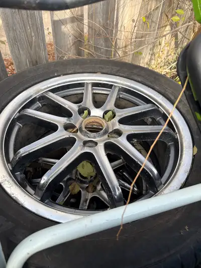 For sale is a set of used tires and rims. These tires would be great for a variety of vehicles. Plea...