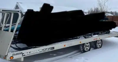 Selling an aluminum drive on, drive off 4 place snowmobile trailer. Bearings were all replaced in th...