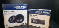 Alpine car stereo subwoofer and deck