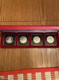 Four-Coin Set - 5 Pesos 1982-1983 Ernest Hemingway/Railway