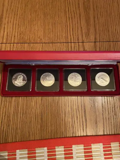 Four-Coin Set - 5 Pesos 1982-1983 Ernest Hemingway/Railway, View more