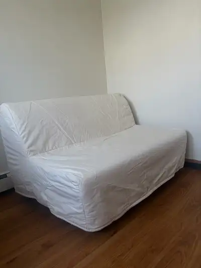 Selling an IKEA LYCKSELE sleeper sofa in good condition. ✔ Easily converts from a sofa to a bed ✔ Co...