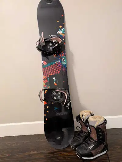 Kemper snowboard and boots, View more