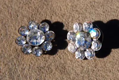 Pair of Faux Diamond Costume Jewellery Clips, View more