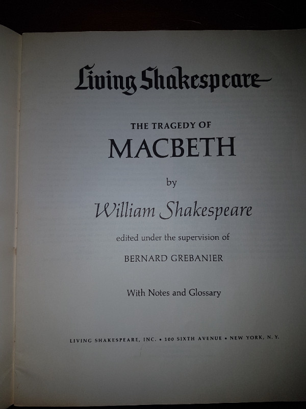 Living Shakespeare,Macbeth. in Textbooks in Thunder Bay - Image 3