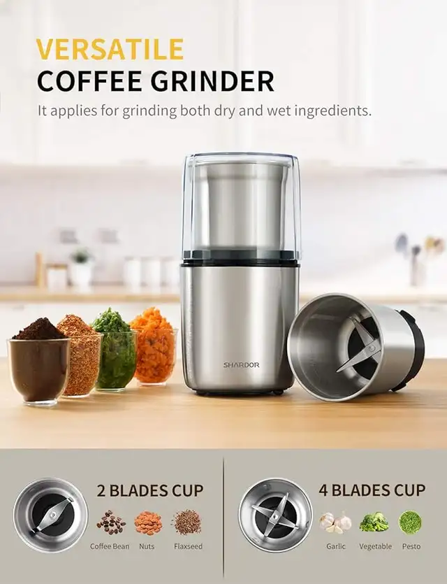 Coffee Grinder Shardor Electric Blade, Hamilton Beach Burr63008306168579121