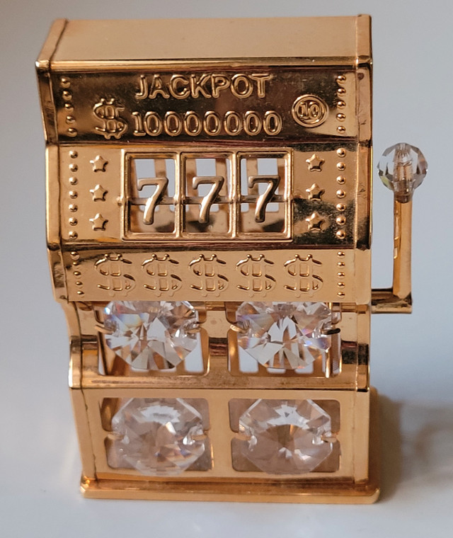 24k Gold Plated Slot Machine with Swarovski Crystal Elements in Arts & Collectibles in Oshawa / Durham Region