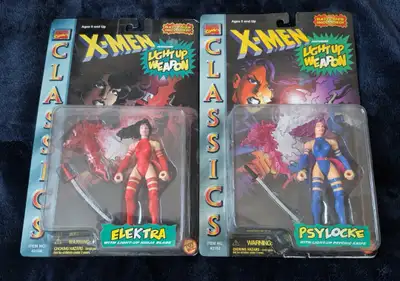 Classic X-MEN Elektra and Psylocke Figures ToyBiz 1996 Vintage, View more