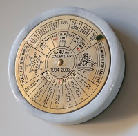 Vintage Nautical For 40 Yrs Calendar Marble Brass Dial Desk