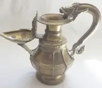Pre- 1800 Antique Nepalese Brass Sukunda Altar Oil Lamp