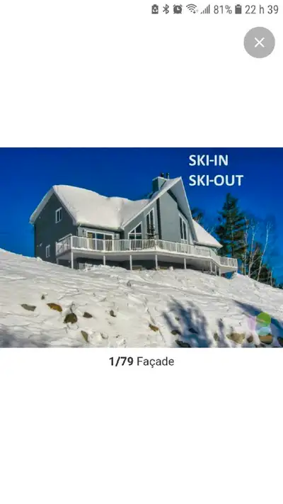 Dans un chalet, condo 4 1/2 au mont Val Saint-Côme! SKI IN-SKI OUT . Magnifique point de vue sur les...