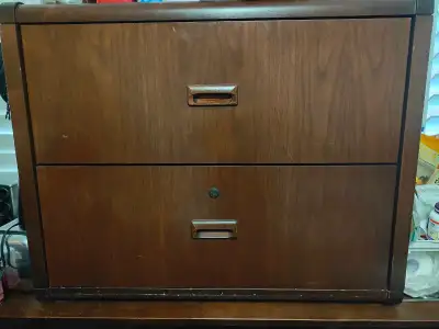 Mid-Century Style Wood 2-Drawer File Cabinet, View more