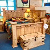 Solid Wood Rustic King Bedroom Set