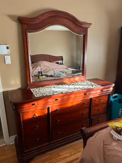 Wooden Bedroom Dresser with Mirror, View more