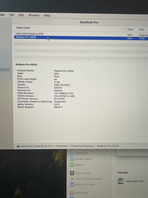 MacBook Pro 2019 i9 2.3, 16GB and 500GB SSD 15" Touch in Laptops in City of Toronto - Image 4
