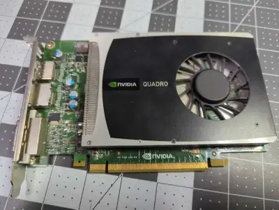 Nvidia Quadro 2000 GPU, pulled from working system. 2 display ports and a DVI port. Doesn't require...