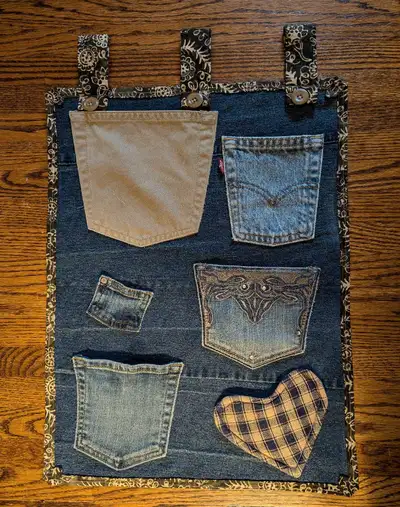Cute 'jean pocket' wall hanging, View more