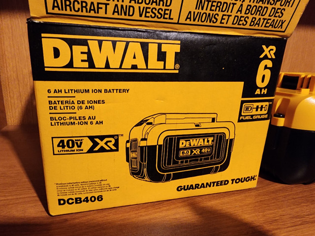 DEWALT XR 40V MAX* Lithium Battery, 6-Ah (DCB406) Brand New Box in Power Tools in Windsor Region