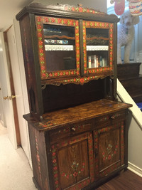 Antique 1800 Hand painted hutch.