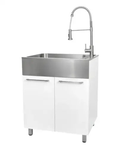 Laundry Cabinet with Stainless Steel Sink and Faucet, View more
