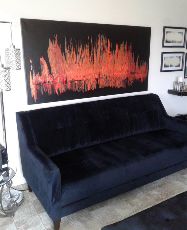 Original 72"x36" Acrylic "Wall of Fire" painting in Arts & Collectibles in Edmonton
