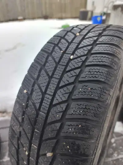 Selling a set of 4 winter tires on steel rims. 5x114.3 volt pattern. They were used on a Honda civic...