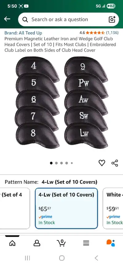 Premium Leather Iron/Wedge Golf Club Head Covers Set, View more