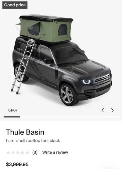 Thule roof top tent payed 3900 selling for 3000