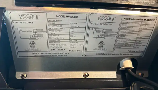 Vissani Wine Cooler in Refrigerators in Thunder Bay - Image 10